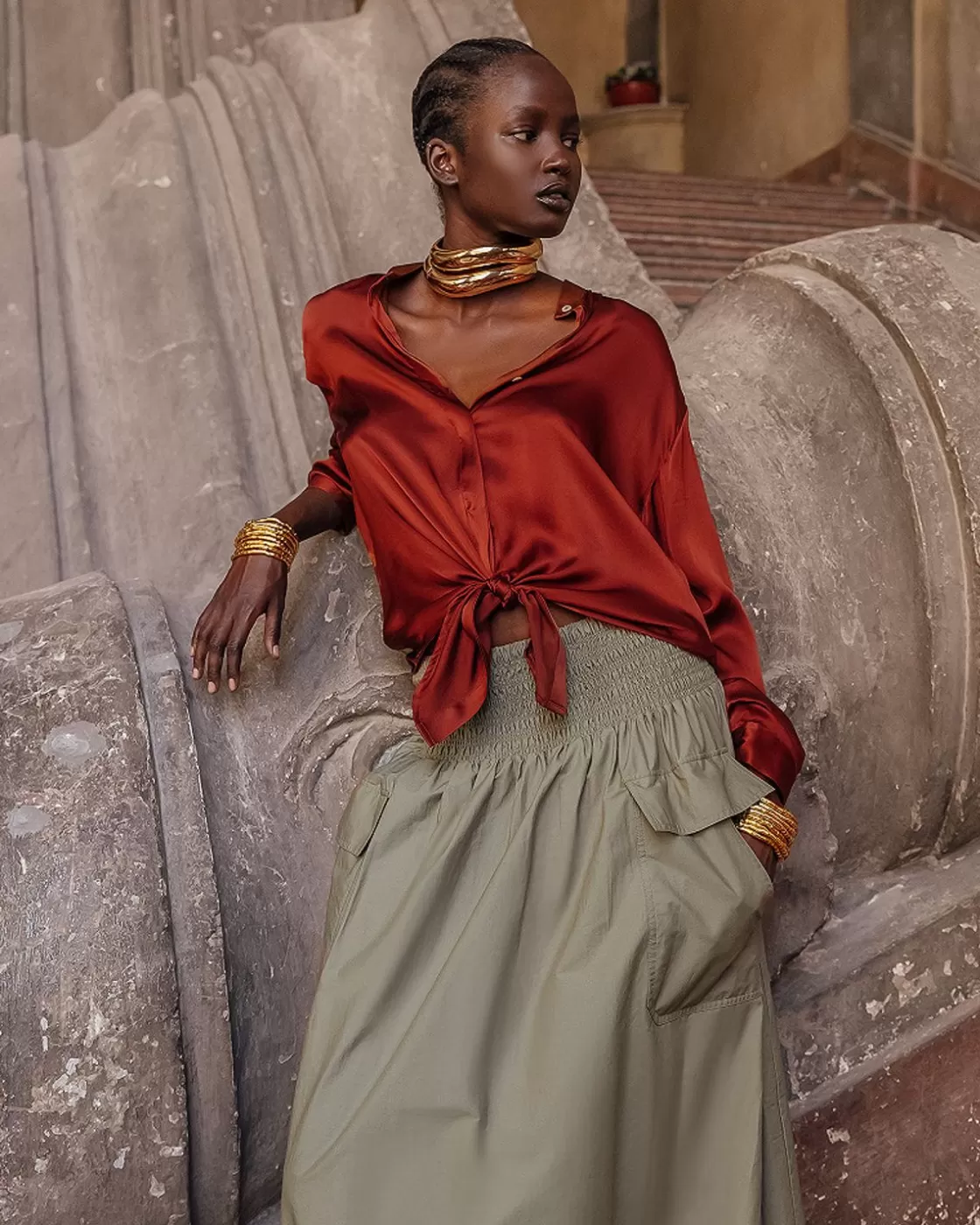 Mes Demoiselles Paris Chemises & Tops>Chemise Silveness Terracotta