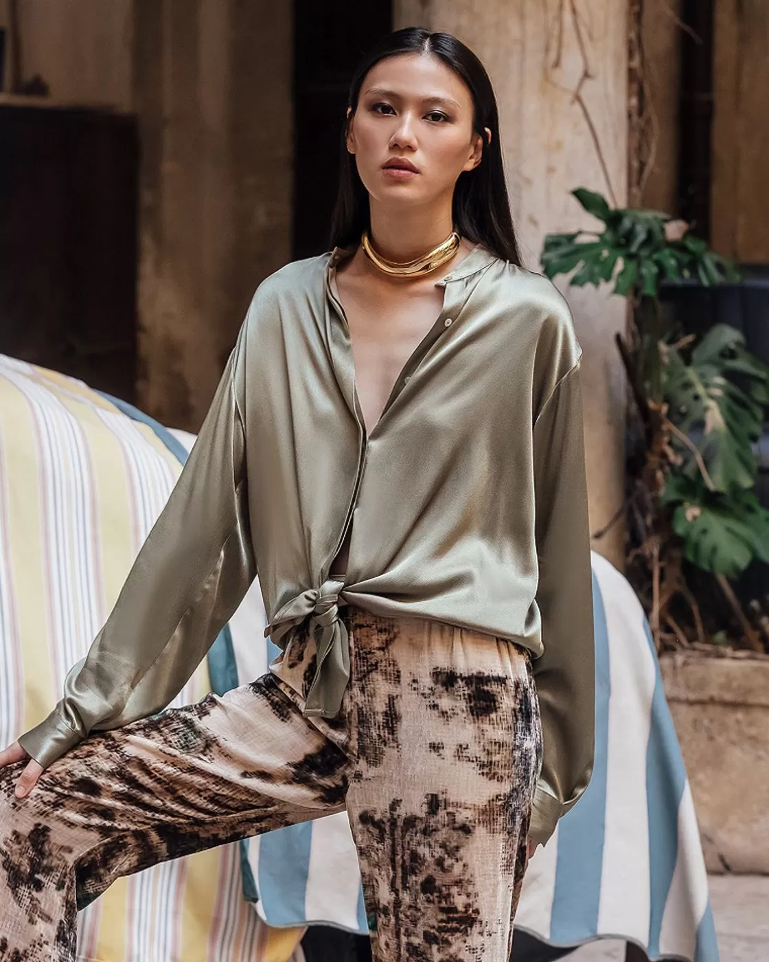Mes Demoiselles Paris Chemises & Tops>Chemise Siwa Kaki