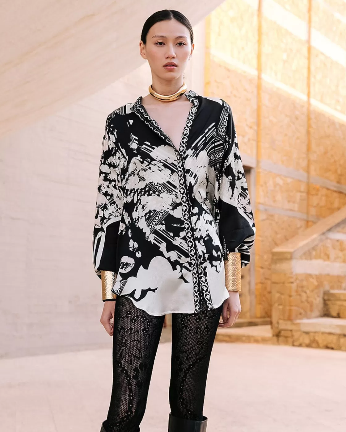 Mes Demoiselles Paris Chemises & Tops>Chemise Wap Noir / Blanc
